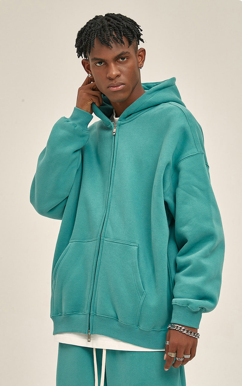 French terry with fleece zip up 345g