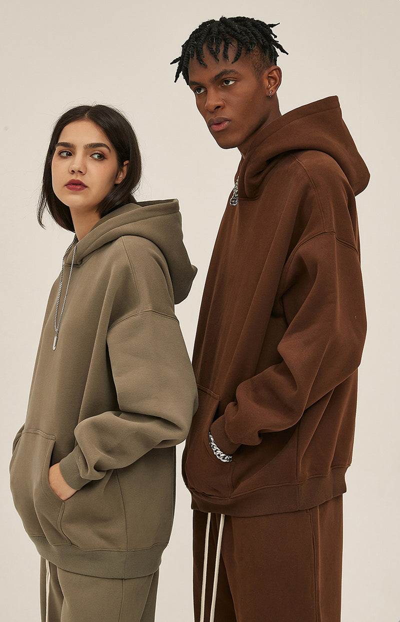 French terry with fleece hoodie 345g