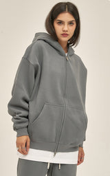 French terry with fleece zip up Sweatshirt Set 345g