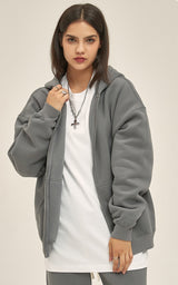 French terry with fleece zip up 345g