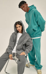 French terry with fleece zip up Sweatshirt Set 345g