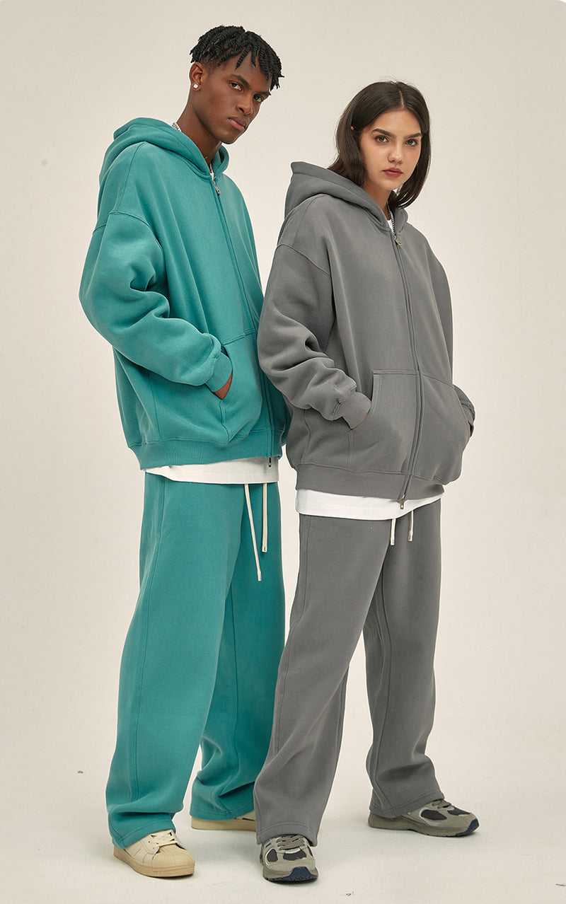 French terry with fleece zip up 345g