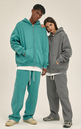 French terry with fleece zip up 345g