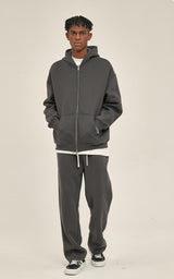 French terry with fleece zip up 345g