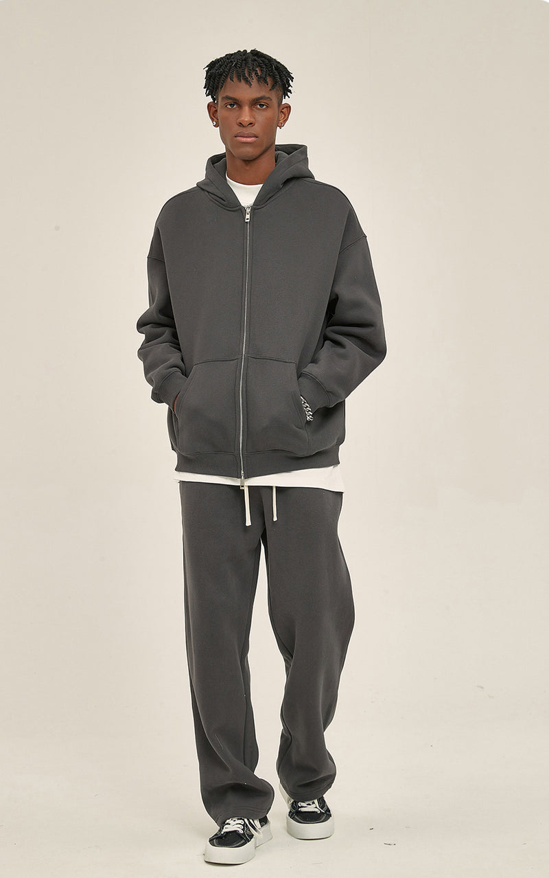 French terry with fleece zip up 345g