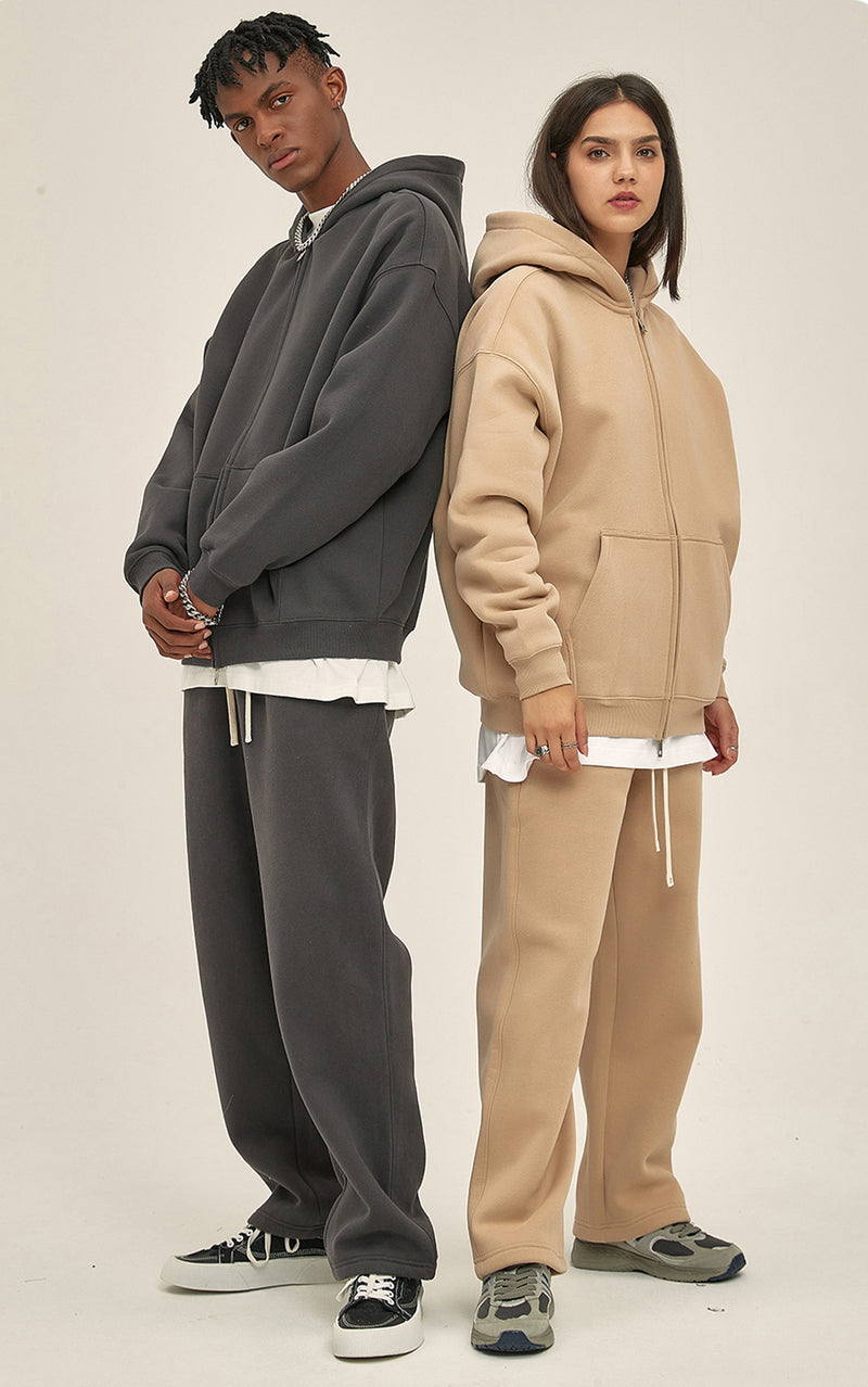 French terry with fleece zip up 345g