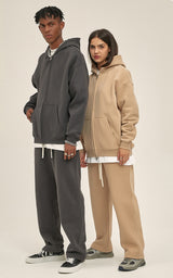 French terry with fleece zip up 345g