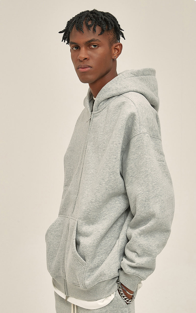 French terry with fleece zip up 345g
