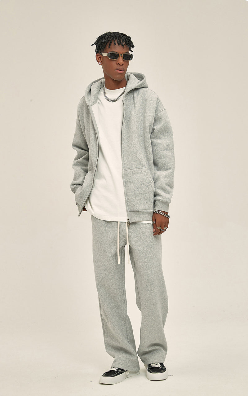 French terry with fleece zip up Sweatshirt Set 345g