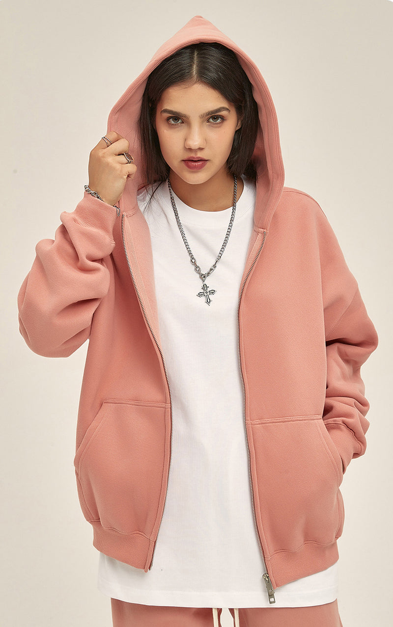 French terry with fleece zip up 345g