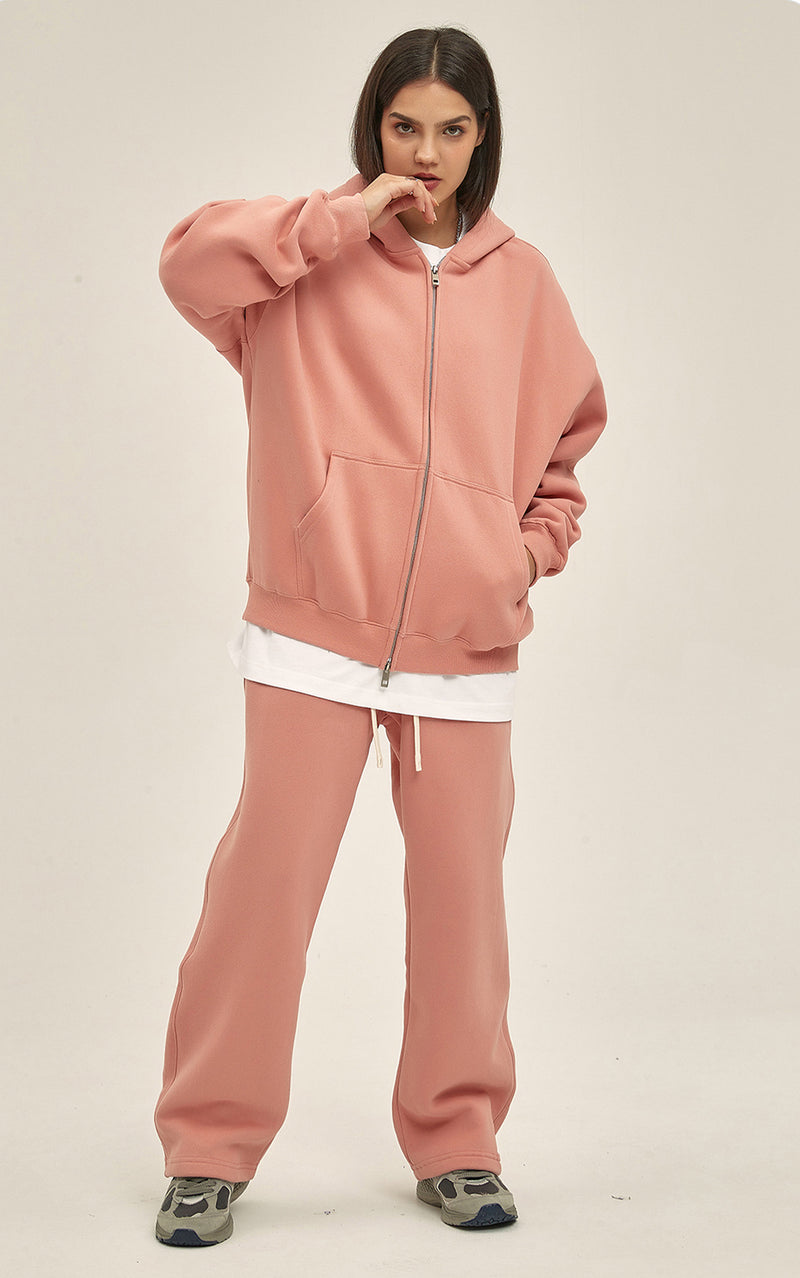 French terry with fleece zip up 345g