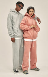 French terry with fleece zip up Sweatshirt Set 345g