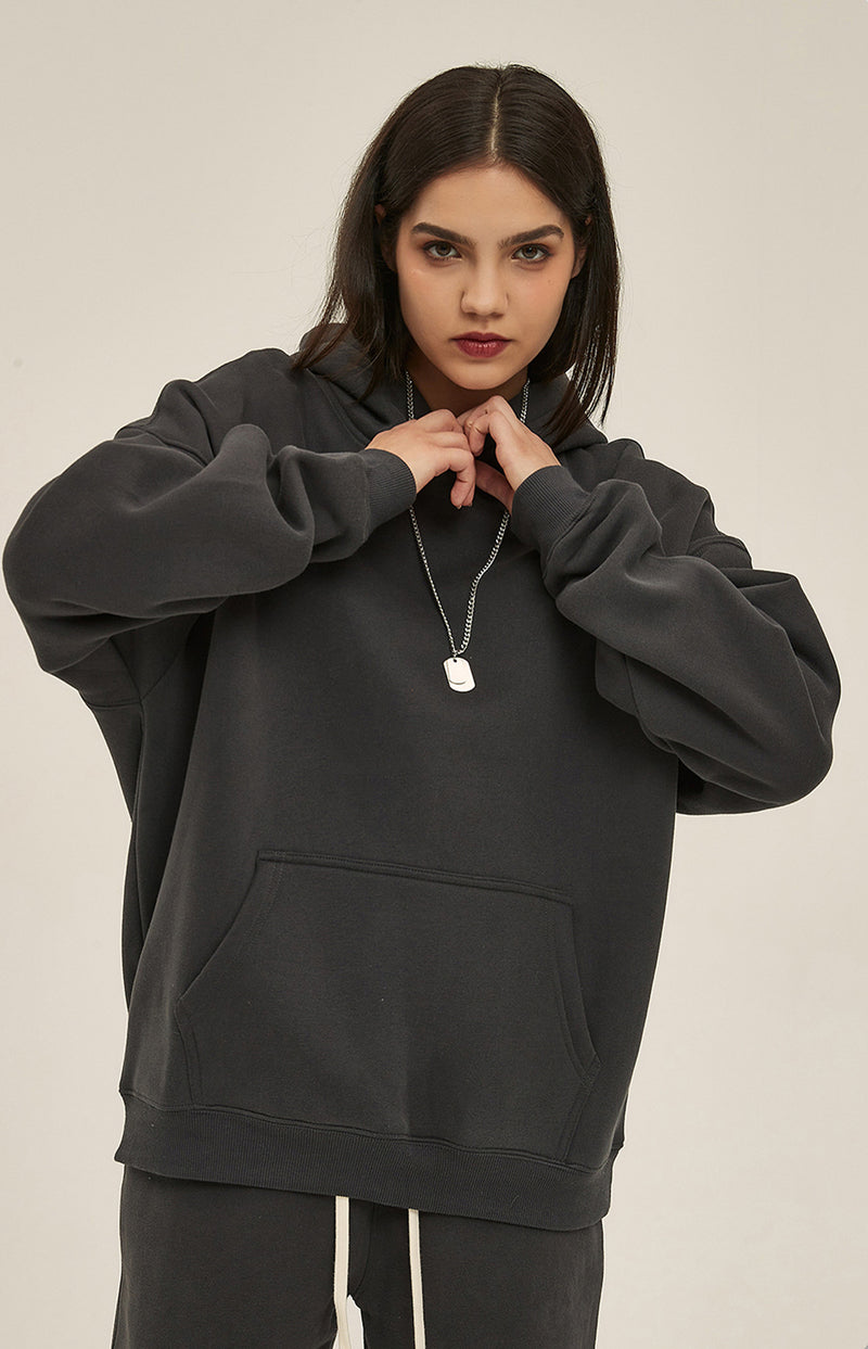 French terry with fleece hoodie 345g
