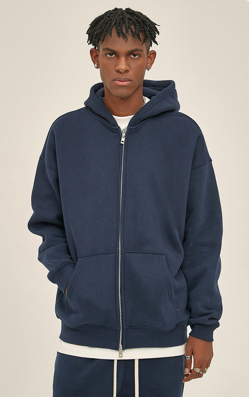French terry with fleece zip up 345g