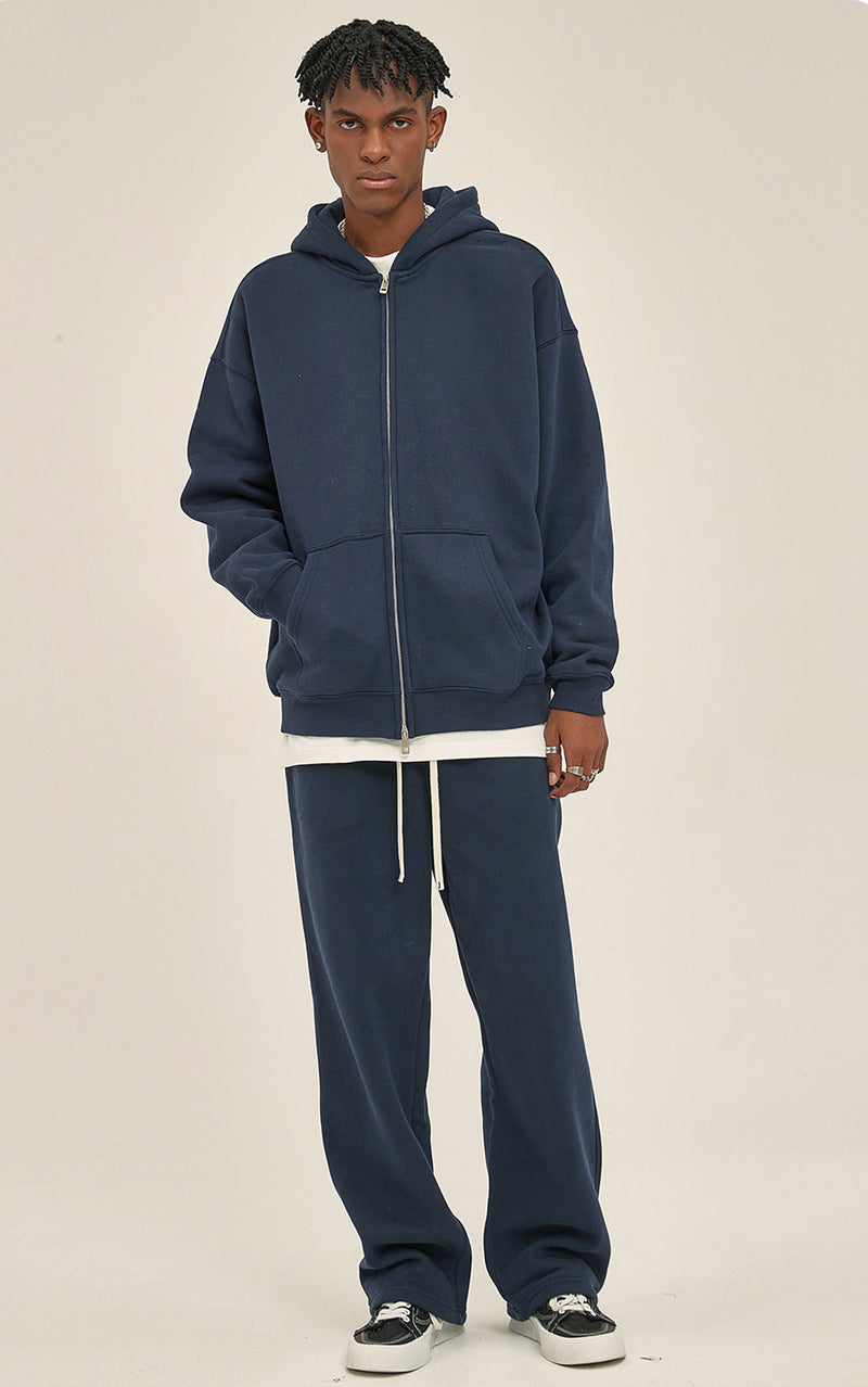 French terry with fleece zip up 345g