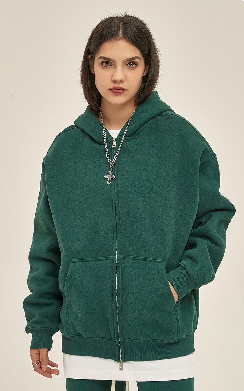 French terry with fleece zip up 345g