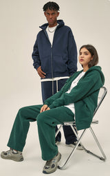 French terry with fleece zip up 345g