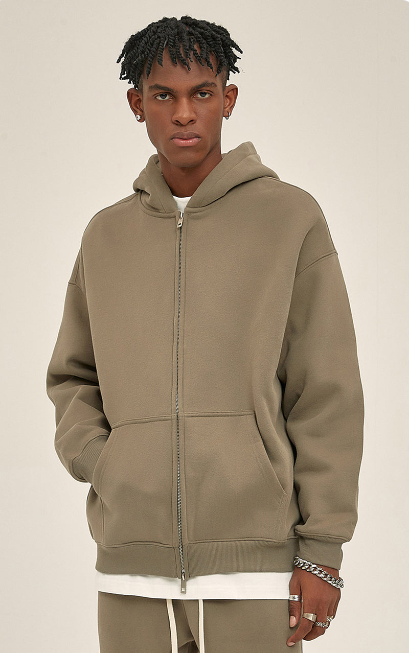 French terry with fleece zip up 345g