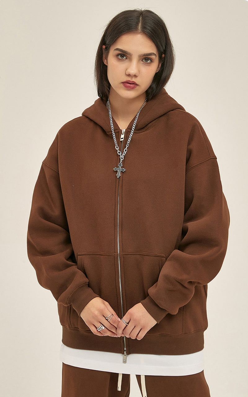 French terry with fleece zip up 345g