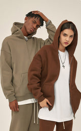 French terry with fleece zip up 345g