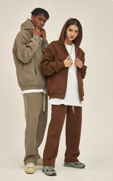 French terry with fleece zip up 345g