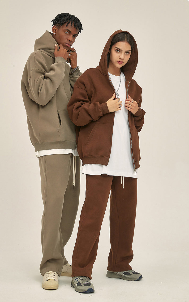 French terry with fleece zip up 345g