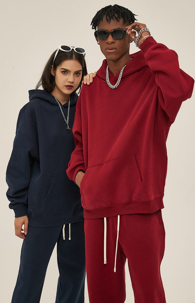 French terry with fleece hoodie 345g