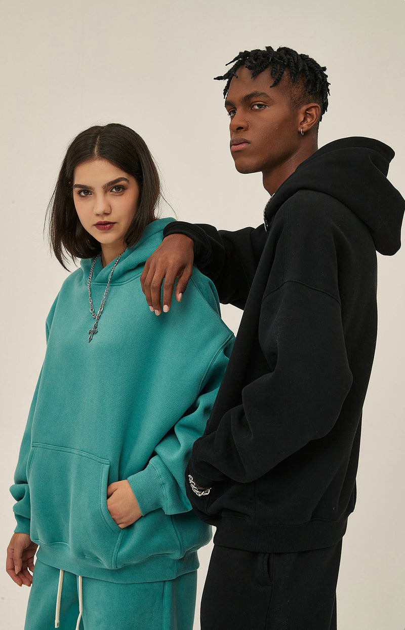 French terry with fleece hoodie 345g