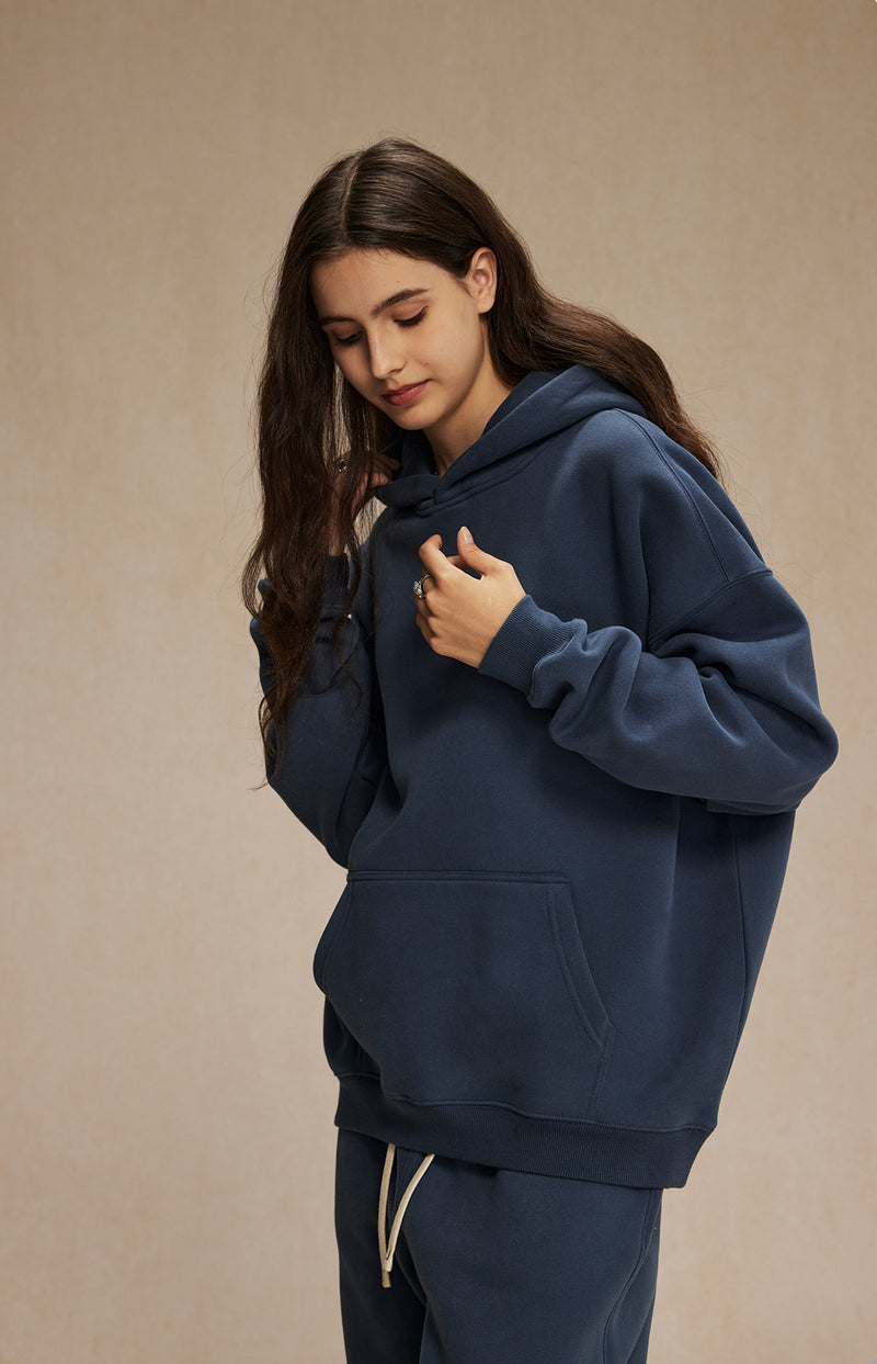French terry with fleece hoodie 345g