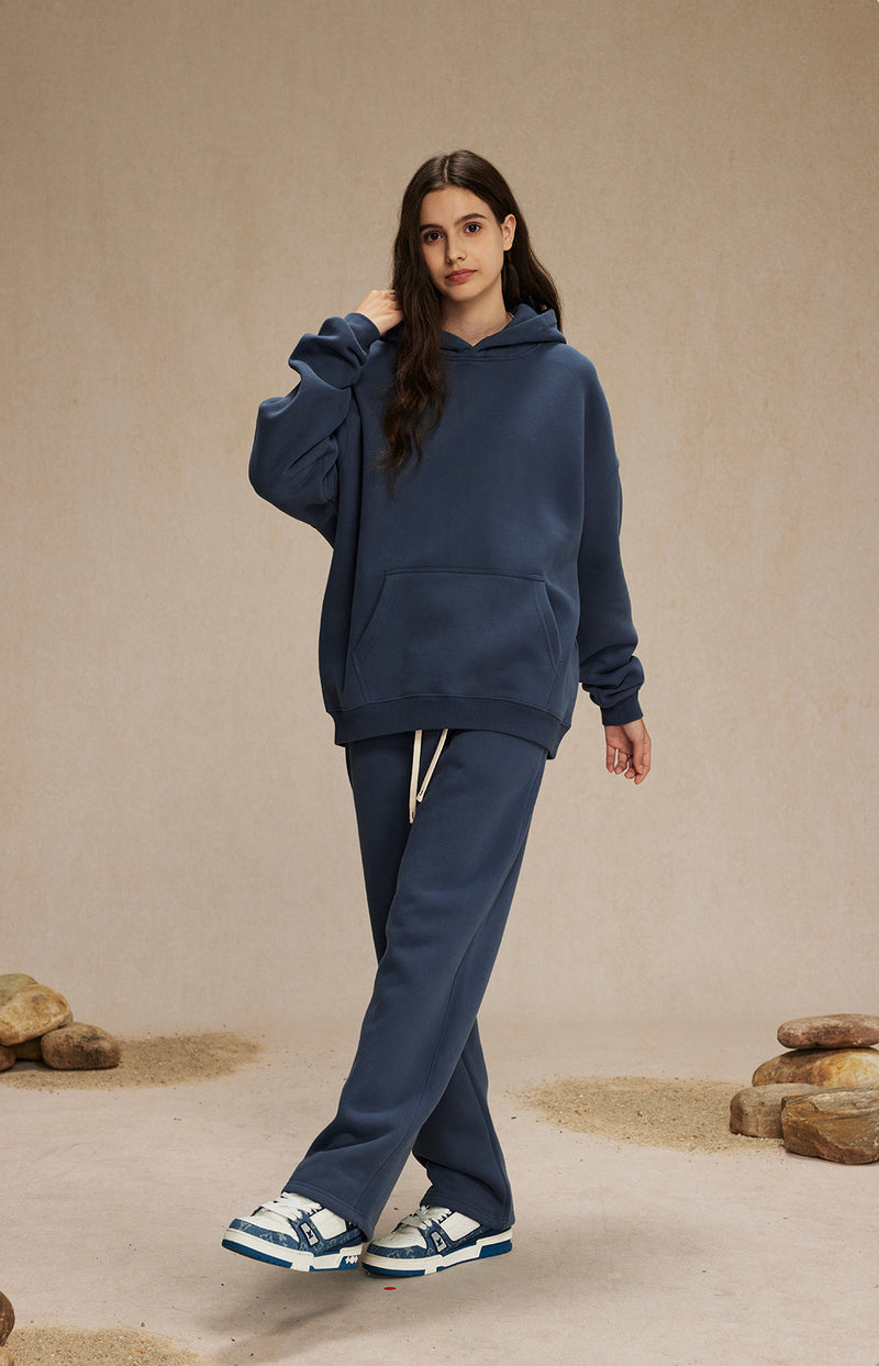 French terry with fleece hoodie 345g