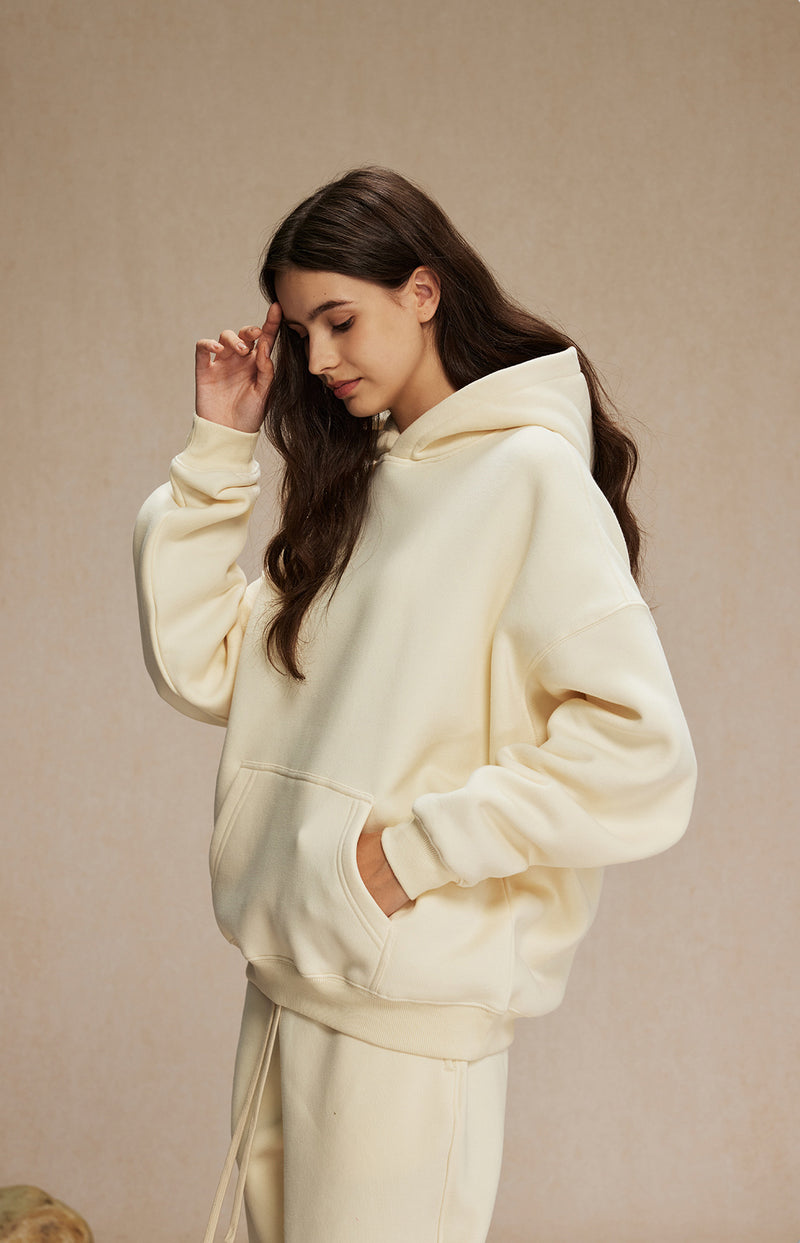 French terry with fleece hoodie 345g