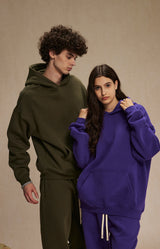 French terry with fleece hoodie 345g