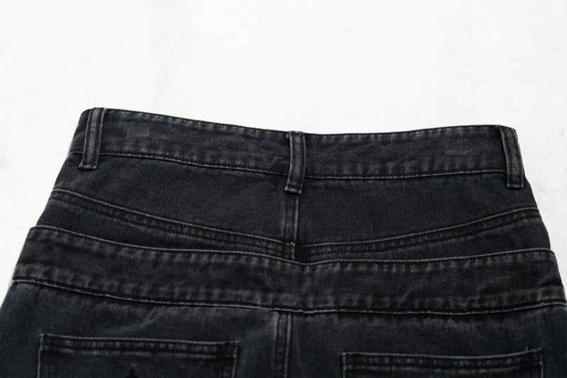 Double Waist Distressed Jean